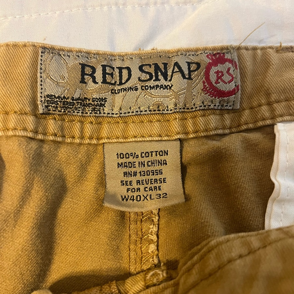 Red Snap Mens Dark Khaki/Brown Pants Size W40x L32